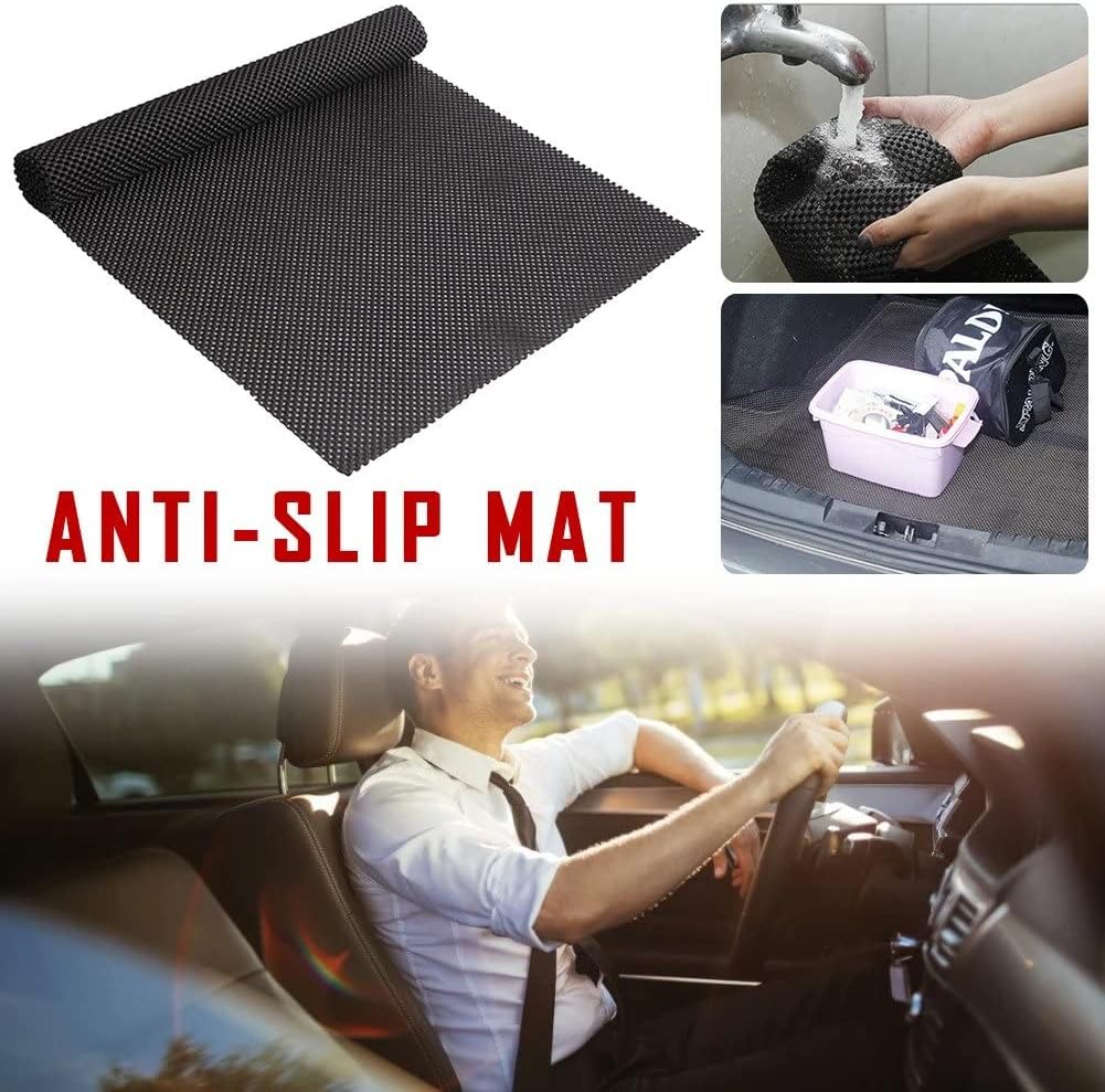 Heavy-Duty Cargo Liner Mat - Universal Anti-Slip Trunk Protector, Cuttable to Size, Durable Non-Slip Rug for SUV, Van & Car (47" x 36" Black)
