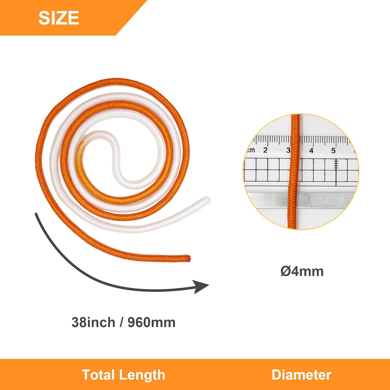 Premium Two-Tone Knot Tying Practice Cord - 4mm Half-Dyed Rope for Surgical, Fishing, Camping & Climbing Training (3-Pack)