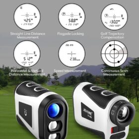 X1 Golf Rangefinder with Slope - 660/1100 YDS Laser Range Finder for Golf & Hunting, Rechargeable Distance Measurer with Flag Lock, 6X Magnification, IP54 Water Resistant