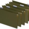 Staples Heavy-Duty Hanging File Folders, Letter Size, 5-Tab, Standard Green - 100 Pack (2 Boxes of 50)