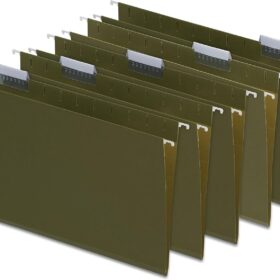 Staples Heavy-Duty Hanging File Folders, Letter Size, 5-Tab, Standard Green - 100 Pack (2 Boxes of 50)