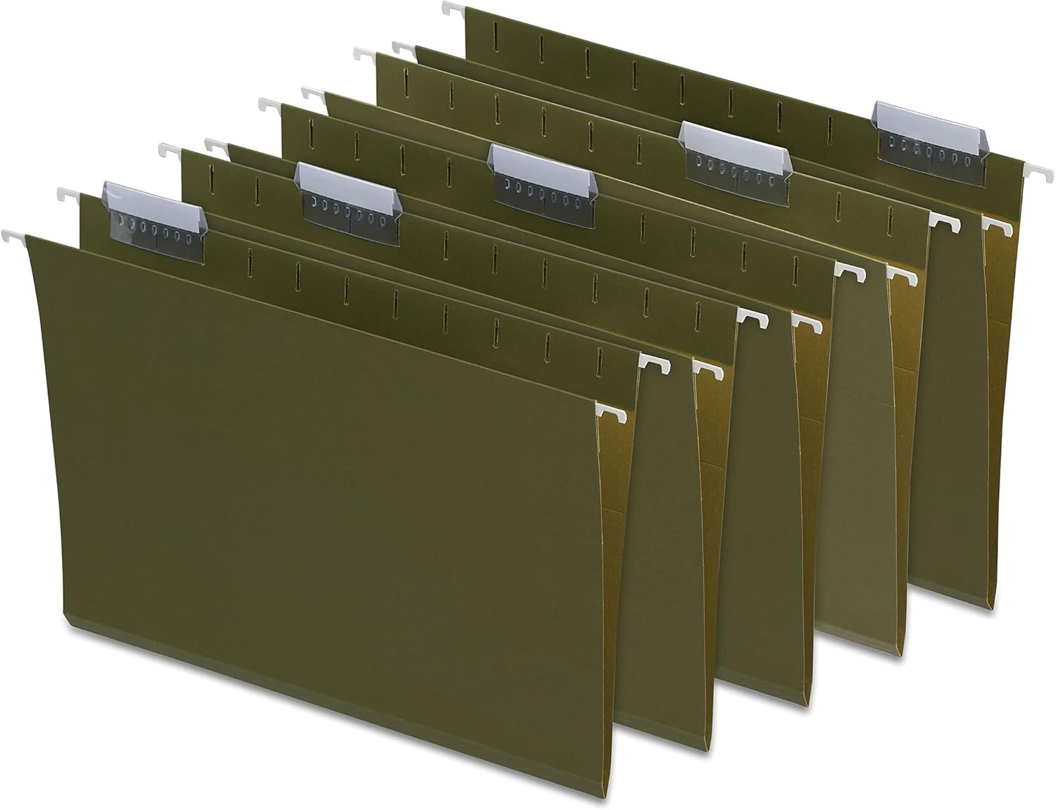 Staples Heavy-Duty Hanging File Folders, Letter Size, 5-Tab, Standard Green - 100 Pack (2 Boxes of 50)