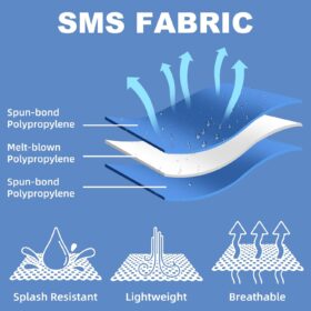 ETERNA 5-Pack Disposable Hazmat Suit Coveralls with Hood & Shoe Covers - Breathable SMS Material, Elastic Cuffs, Zipper Closure for Industrial, Painting, Asbestos Removal (White, Medium)