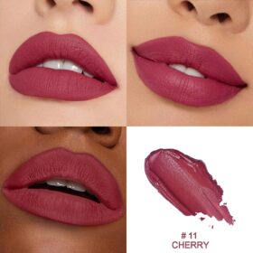 O'CHAIN Red Matte Lipstick - 11 CHERRY - Long Lasting, Non-Transfer, Infused with Jojoba Oil & Vitamin E - Cruelty-Free & Vegan, 0.12 oz