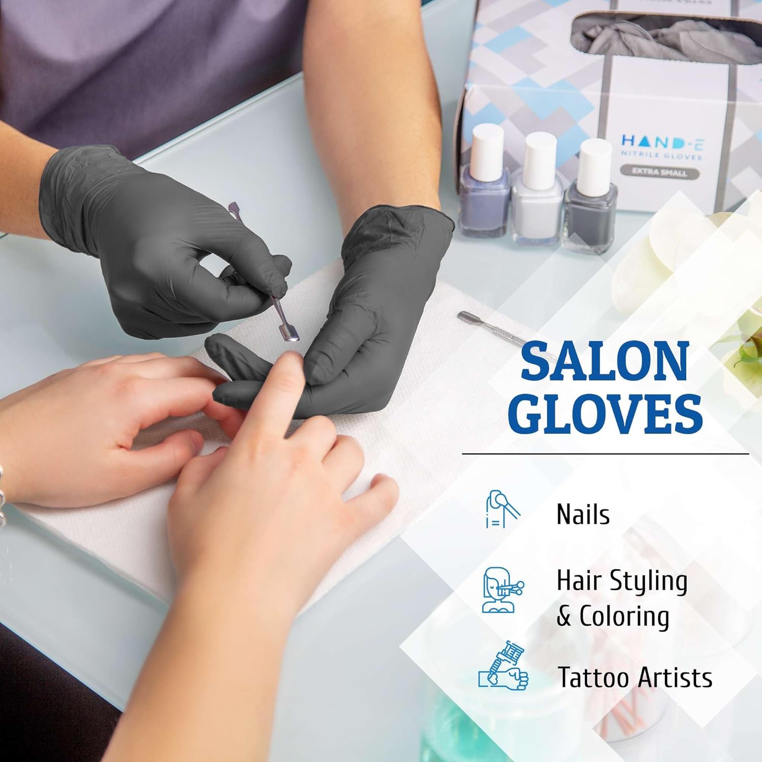 Grey Nitrile Disposable Gloves - Latex Free Powder Free Medical & Cleaning Gloves (50/200 Count)