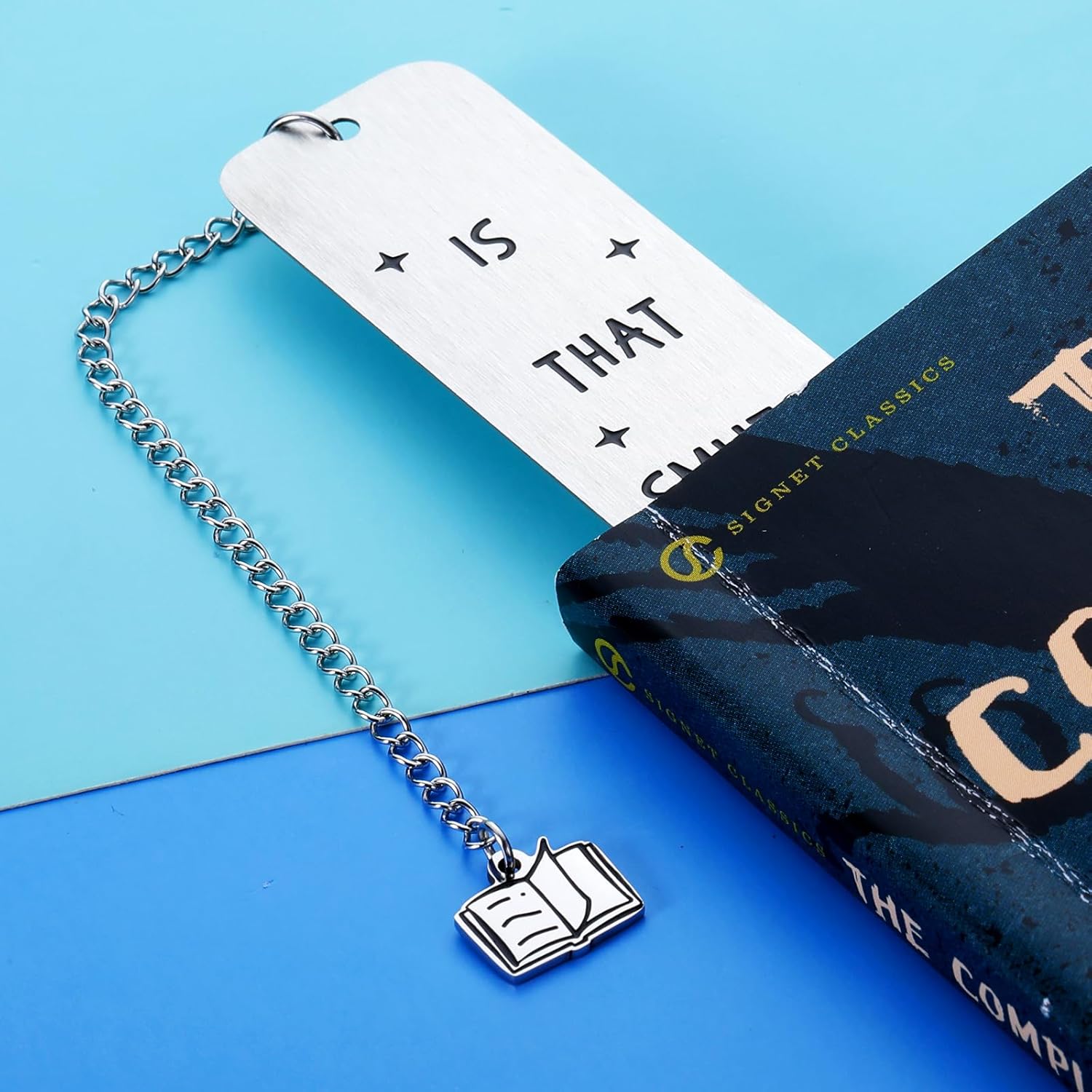 Hilarious Stainless Steel Book Marker with Chain - Perfect Funny Gift for Book Lovers, Readers, Bibliophiles, Friends, Coworkers - Birthday, Christmas, Easter Gift Idea
