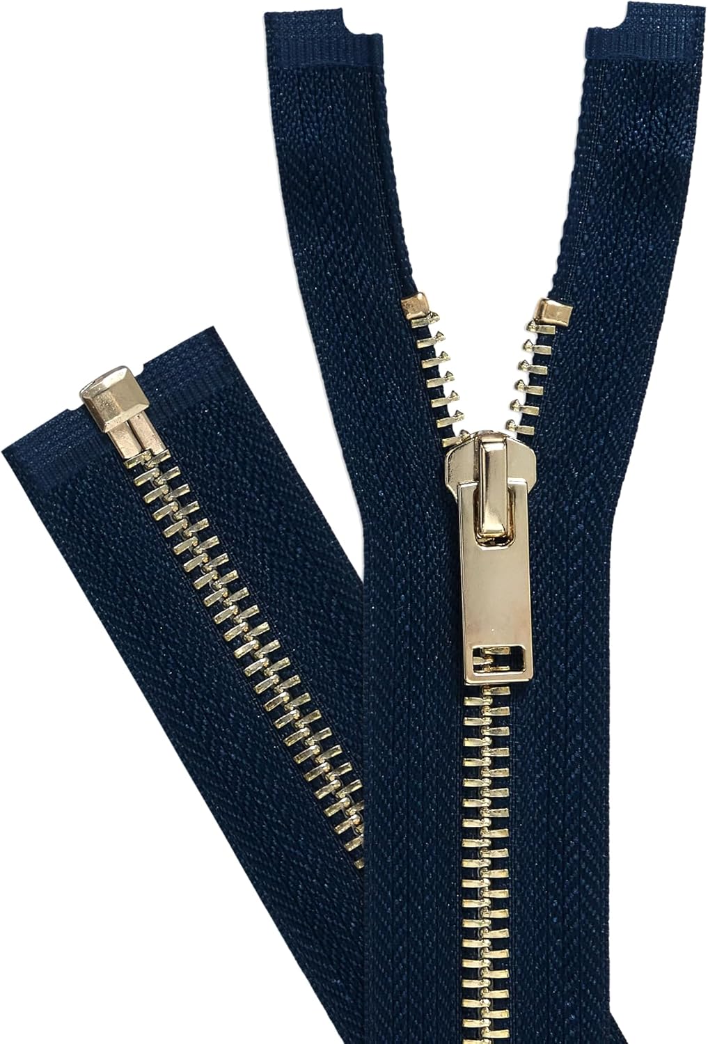 HKK Premium #5 Metal Separating Zippers - 28 Inch 5-Pack for Leather Jackets, Coats & Heavy Duty Sewing Projects (Copper Teeth, OEKO-TEX Certified)