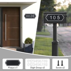 Large Illuminated Address Plaque for House – Waterproof Acrylic Sign with 2 Sets of 0-9 Numbers, Rustproof Mailbox Numbers for Outside, Wall or Door Mount