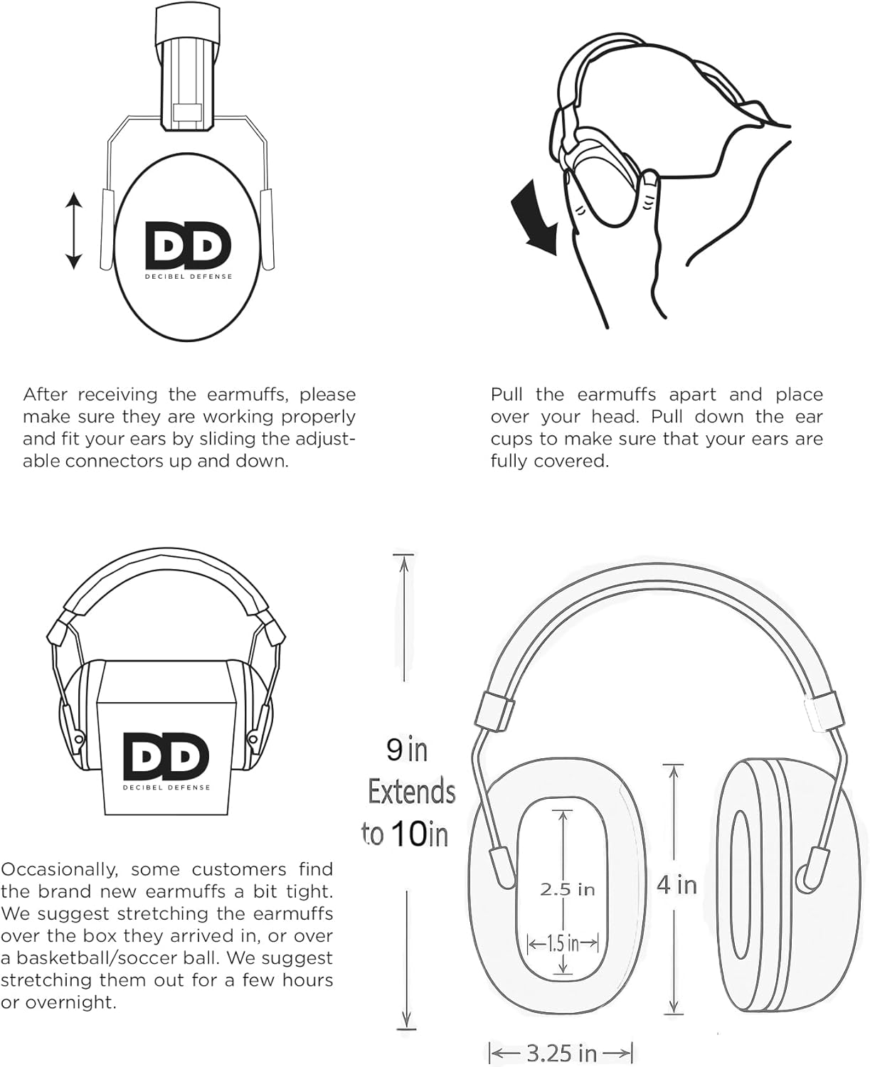 Decibel Defense Professional Safety Ear Muffs – 37dB NRR Noise Reduction for Shooting, Industrial Use, and Sensory Protection – Green