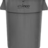 Winco PTU-44G Commercial 44-Gallon Round Heavy-Duty Trash Can - Gray