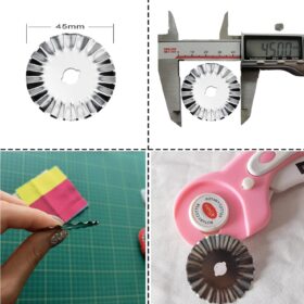 45mm Pinking Rotary Cutter Blades - 5 Pack Wavy Edge Replacement Blades for Quilting, Sewing & Crafting - Fits Fiskars, OLFA, Dremel & More