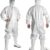 Ever Ready First Aid Disposable Microporous Coated Coverall Suit with Hood, Elastic Wrists/Ankles/Waist - Water-Repellent Protective Garment