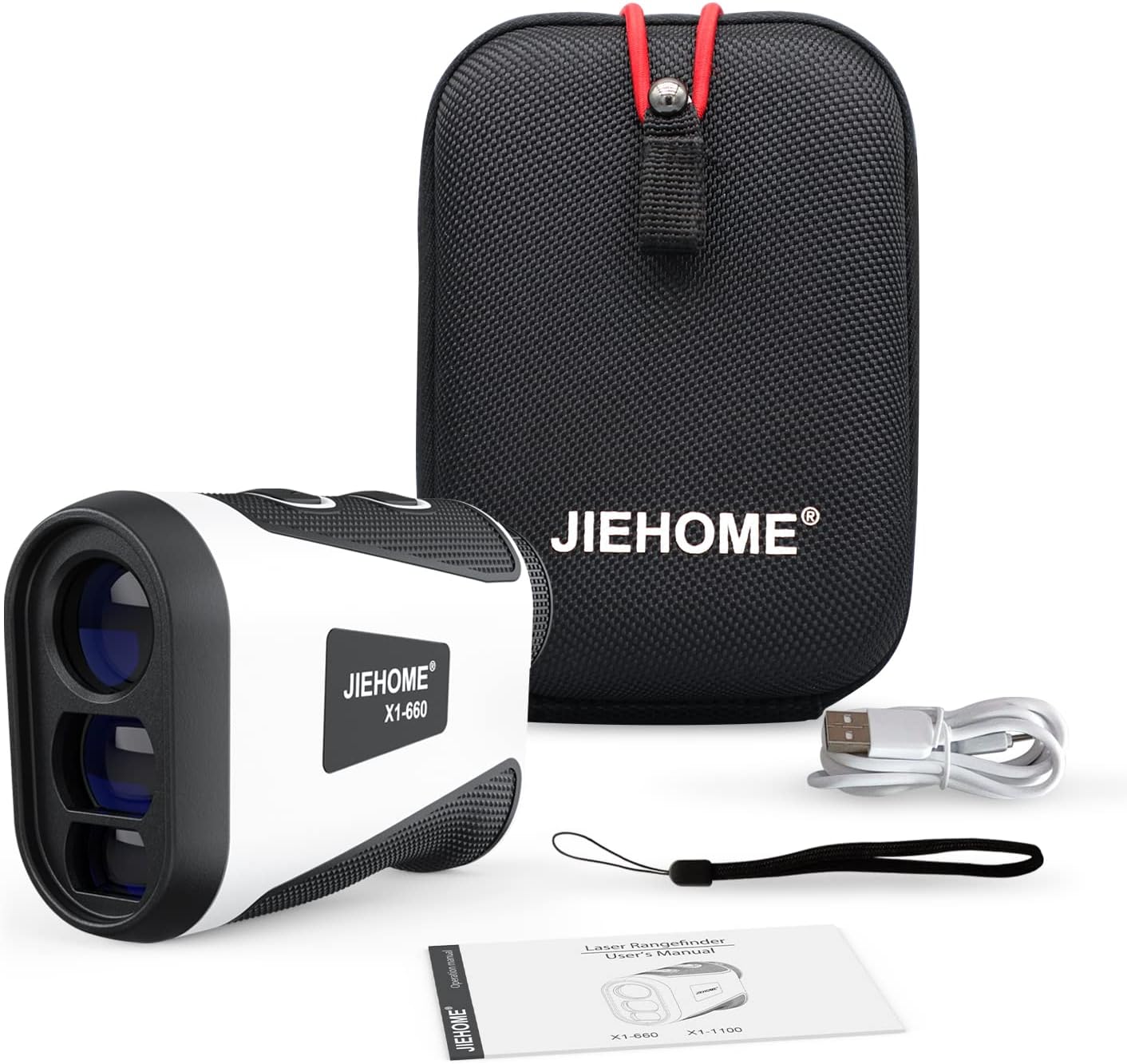 X1 Golf Rangefinder with Slope - 660/1100 YDS Laser Range Finder for Golf & Hunting, Rechargeable Distance Measurer with Flag Lock, 6X Magnification, IP54 Water Resistant