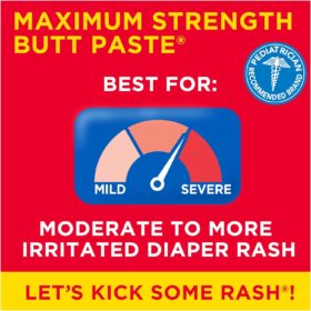 Boudreaux's Butt Paste Maximum Strength Diaper Rash Cream - 40% Zinc Oxide, Fast Relief for Moderate to Severe Rash, Pediatrician-Recommended, 2 oz & 14 oz Tubes