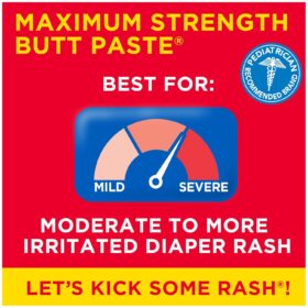 Boudreaux's Butt Paste Maximum Strength Diaper Rash Cream - 40% Zinc Oxide Ointment for Babies, 4 oz Tubes (3-Pack)