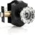 KNOBWELL Vintage Crystal Glass Door Knob - Matte Black Privacy Interior Lock for Bedroom & Bathroom