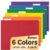 SUNEE 6-Pack Letter Size Hanging File Folders with 1/5-Cut Tabs - Color-Coded Office & Home Document Organization System