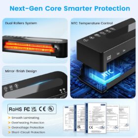 A4 Laminator Machine - 9 Inch Hot & Cold Dual Function with 20 Sheets & Paper Trimmer for Office, School, Home