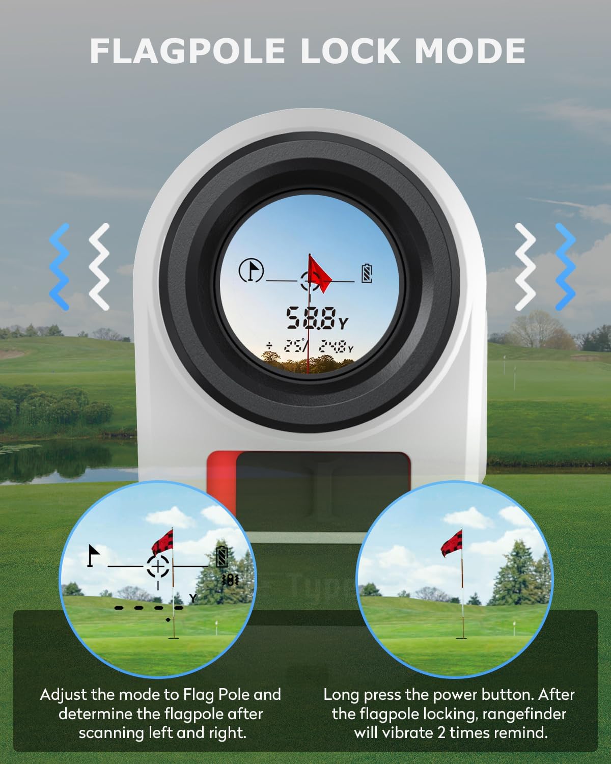 X1 Golf Rangefinder with Slope - 660/1100 YDS Laser Range Finder for Golf & Hunting, Rechargeable Distance Measurer with Flag Lock, 6X Magnification, IP54 Water Resistant