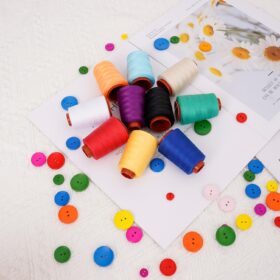10-Pack Premium Polyester Sewing Thread Set - 800 Yards Per Spool, 40wt, Assorted Bright Colors for Machine & Hand Sewing, Quilting & Embroidery