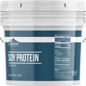 Earthborn Elements Pure Soy Protein Powder - 60.8 oz (1 Gallon Bucket) | Plant-Based Protein for Smoothies & Shakes | Non-GMO, No Fillers