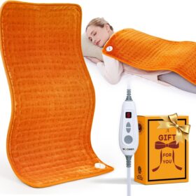 WOOMER XL Extra Large Heating Pad - 17x33 Inch Soft Flannel Electric Heat Pad with 6 Temperature Settings, Moist Heat Therapy, Auto Shut-Off for Back, Neck, Shoulder Pain Relief