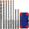 WORKPRO 8-Piece SDS-Plus Masonry Drill Bit Set - Carbide Tipped Heavy Duty Concrete Bits with Case for Rotary Hammer Drills