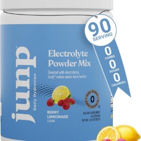 JUNP Berry Lemonade Electrolyte Powder – Zero Sugar, Zero Carb, Zero Calorie Keto Hydration Mix with Sodium, Potassium & Magnesium – 90 Servings