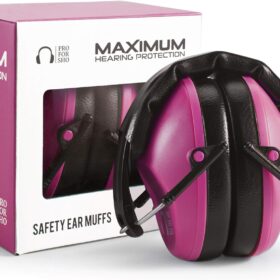 Pro For Sho 34dB Shooting Ear Protection - High NRR Safety Earmuffs for Shooting, Hunting, and Loud Noise Reduction (Black)