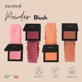 Mented Cosmetics Pinky Promise Shimmer Blush Palette - Vegan, Cruelty-Free Powder Blush with Vitamin E, Italian-Made for All Skin Tones, 0.2oz