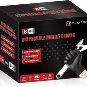 ProGrip Diamond Texture Disposable Nitrile Gloves - 8 Mil Heavy Duty, Latex-Free, Powder-Free | Industrial & Medical Grade Hand Protection