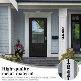 Modern Metal House Numbers for Outside - 4" to 8" Rustproof Address Sign Plaque - Matte Black Screw Mount Letters for Home, Street & Garden (Number 1)