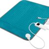 Vilicert Electric Heating Pad for Back Pain, Period Cramps & Muscle Relief - 20x24-Inch, 6 Heat Settings, 4 Timer Options, Auto-Off, Machine Washable - Perfect Gift for Women (Cyan)