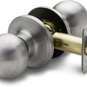 Copper Creek Passage Interior Door Knob – ANSI Grade 3 Certified, Satin Stainless Steel, Heavy-Duty Reversible Handle for Bedroom, Bathroom & Closet