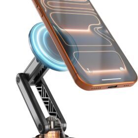 COOPER Mag360 Desktop MagSafe Stand - 360° Rotating Adjustable Phone Holder with Metal Ring for iPhone 17/16/15/14/13/12 (Black)