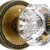 Antique Brass Privacy Door Knobs - Crystal Glass Interior Lock Set for Bedroom/Bathroom, Retro Octagon Style, 1-Pack