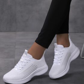 Premium Women's Lace-Up Walking Shoes - Comfortable Breathable Athletic Sneakers with Non-Slip Sole for Running & Workout