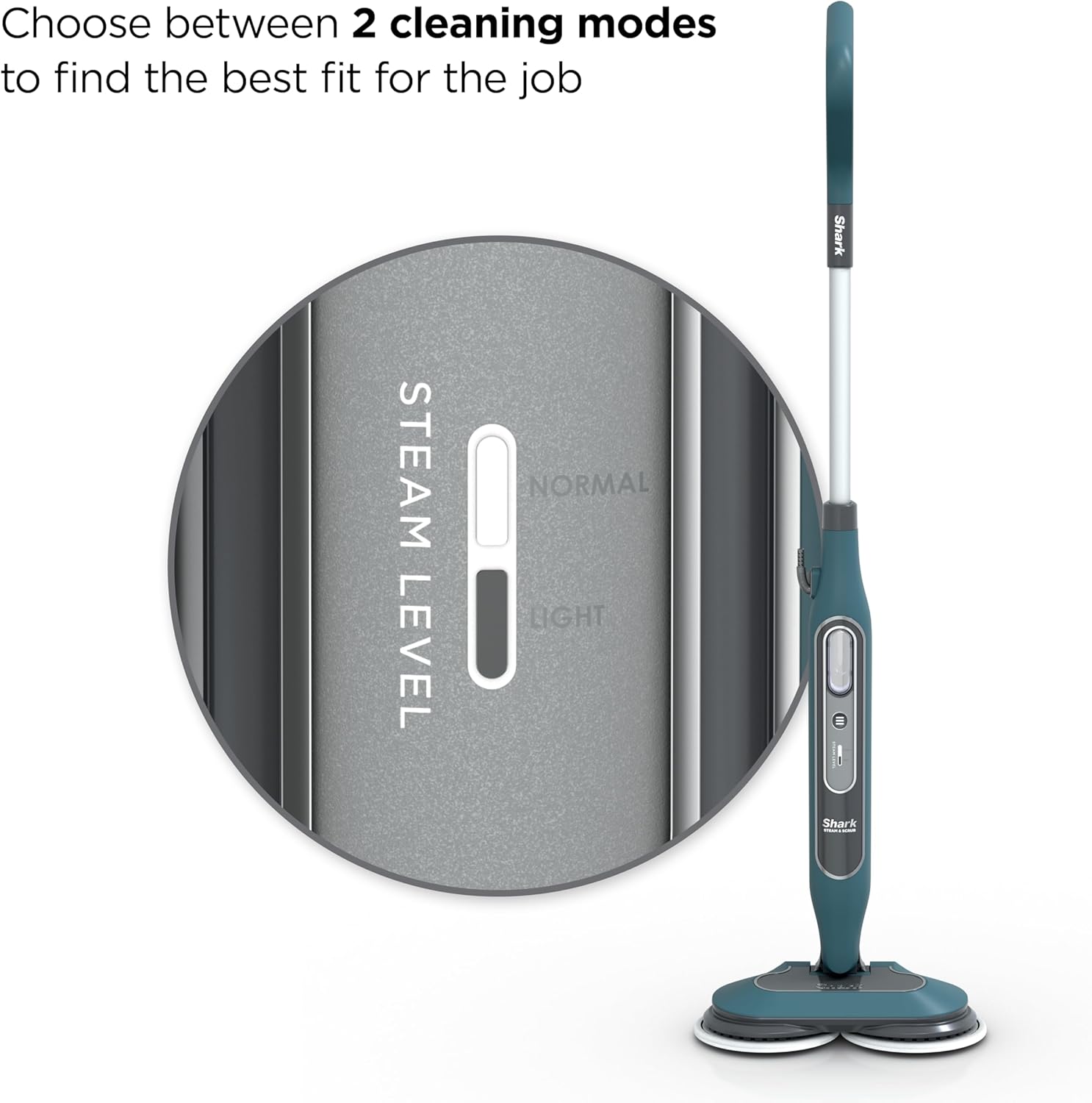 Shark Steam & Scrub All-in-One Hard Floor Steam Mop - 2 Steam Modes, XL Water Tank, Swivel Steering, Includes 2 Dirt Grip Pads, Teal S8002BRN