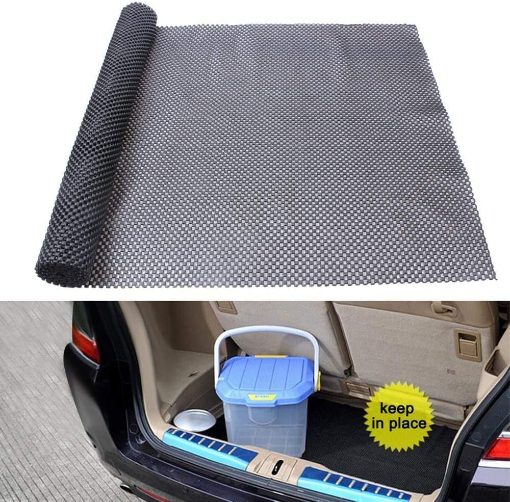 Heavy-Duty Cargo Liner Mat - Universal Anti-Slip Trunk Protector, Cuttable to Size, Durable Non-Slip Rug for SUV, Van & Car (47" x 36" Black)