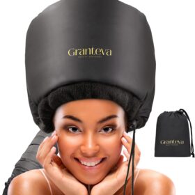 Granteva Hooded Hair Dryer Attachment with Integrated Headband - Salon-Quality Diffuser Cap for Curly Hair, Deep Conditioning & Faster Drying at Home