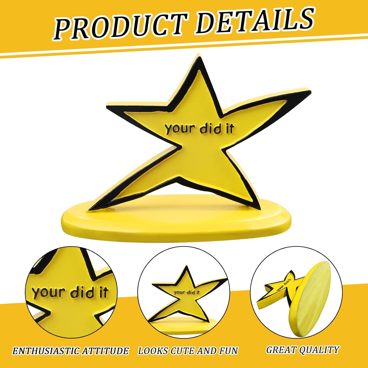 "You Did It" Trophy – Funny Desk Trophy & Humorous Gag Gift for Coworkers, Graduates, and Friends | Novelty Office Decor & Party Award