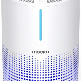 MOOKA H13 HEPA Air Purifier for Bedroom - 430 Sq.Ft Portable Desktop Air Cleaner with USB, Sleep Mode, Essential Oil Diffuser for Home Office Car RV