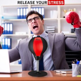 DeskFit Pro Suction Punching Bag - Mini Desktop Stress Relief Ball for Office & Home, Heavy Duty Desk Toy, Funny White Elephant Gift for Coworkers