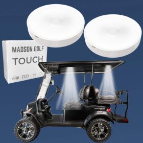 2-Pack Stick-On LED Golf Cart Interior Light - USB Rechargeable Touch Dome Puck Lights for Club Car, EZGO, Yamaha - Bright Golf Cart Accessories Gift