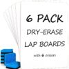 Scribbledo 6-Pack Mini Dry Erase Boards 9x12 Inch - Whiteboard Set for Classroom, Students & Teachers with 6 Erasers