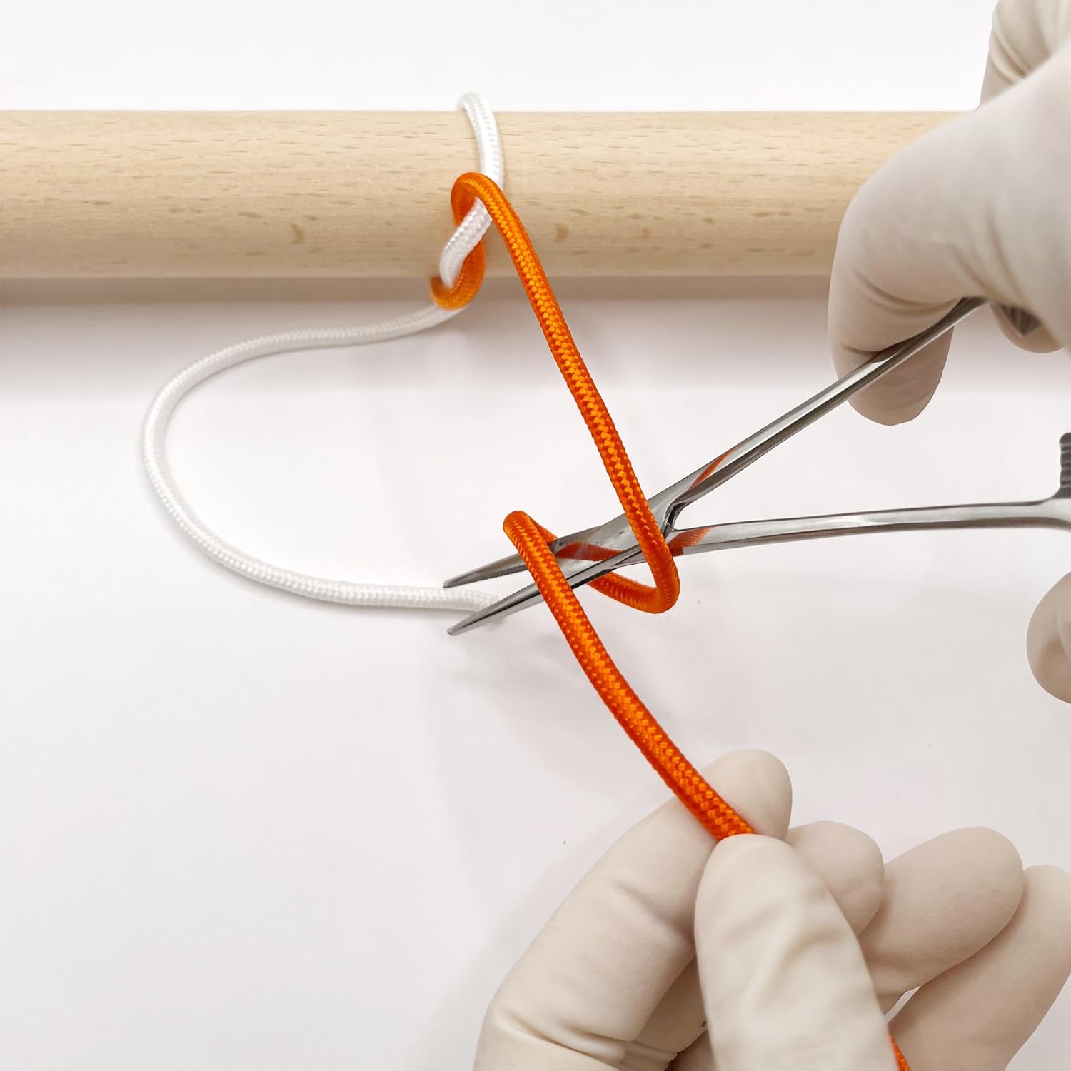 Premium Two-Tone Knot Tying Practice Cord - 4mm Half-Dyed Rope for Surgical, Fishing, Camping & Climbing Training (3-Pack)