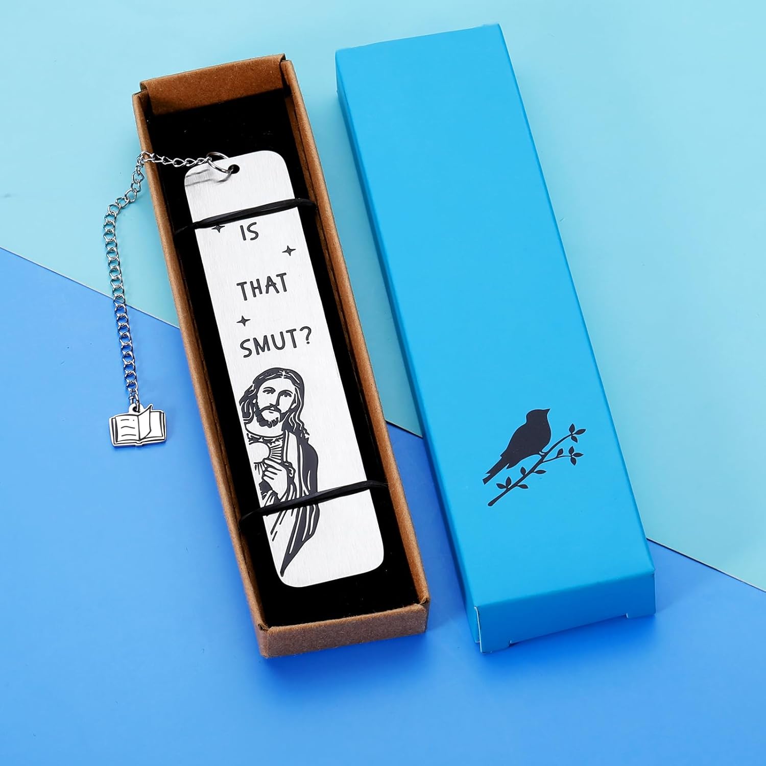 Hilarious Stainless Steel Book Marker with Chain - Perfect Funny Gift for Book Lovers, Readers, Bibliophiles, Friends, Coworkers - Birthday, Christmas, Easter Gift Idea