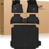 3W Custom Fit Floor Mats & Cargo Liner for BMW X5 2019-2026 (40i/45e/50e/50i/M/M50i/M60i) - TPE All-Weather Heavy Duty Protection Set (5 Passenger Only)