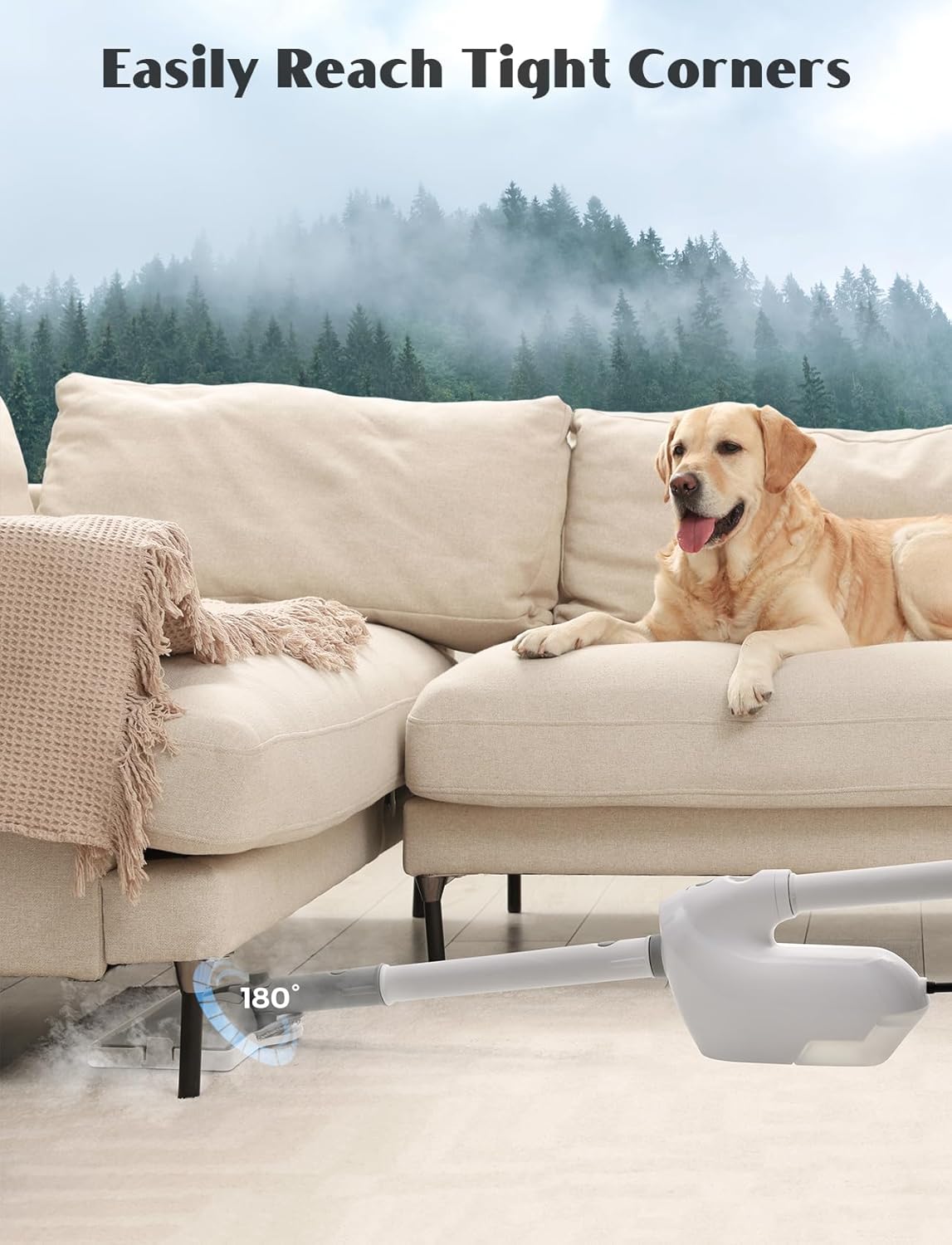 PureSwirlz 10-in-1 Steam Mop & Handheld Cleaner - 1200W Powerful Floor Steamer with 350ml Tank, 248°F Steam, Carpet Glider, Multi-Surface Cleaning Kit for Hardwood, Tile, Grout, Windows & More