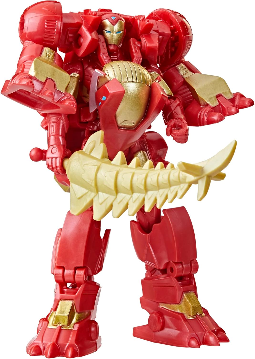 Marvel Mech Strike Iron Stomper Mechasaur - 4-Inch Iron Man Action Figure with Transformable Dinosaur Mech Suit, Blaster & Projectile Toy for Kids Ages 4+